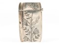 Sterling Silver Lovely Foliate And Floral Chased Antique Match Safe