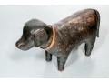 Playful Leather Upholstered Dog Figure