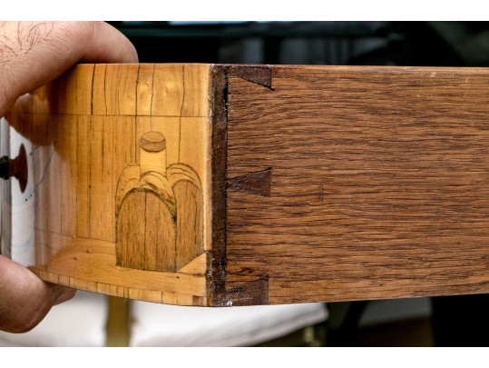 Antique French Louis XV/XVI Tulipwood And Marquetry Gueridon Table, Ca. 1880