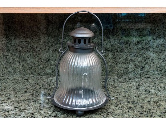 Vintage Aluminum And Glass Lantern