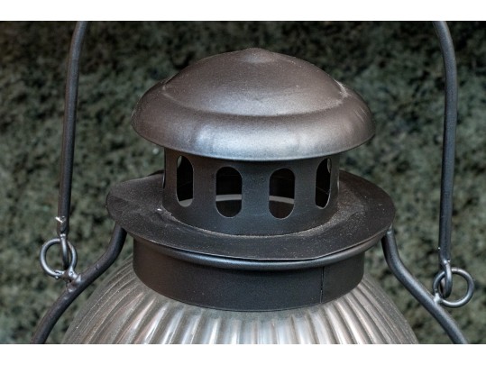 Vintage Aluminum And Glass Lantern