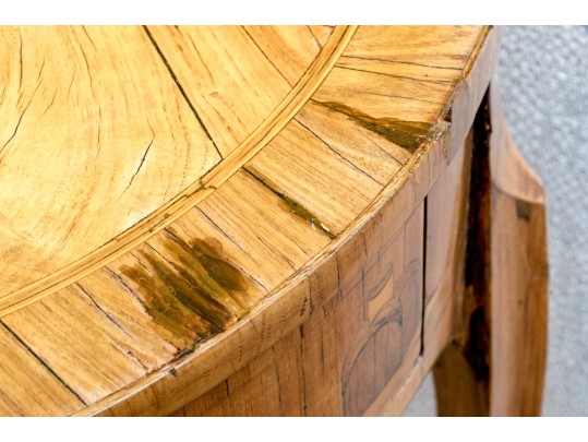 Antique French Louis XV/XVI Tulipwood And Marquetry Gueridon Table, Ca. 1880