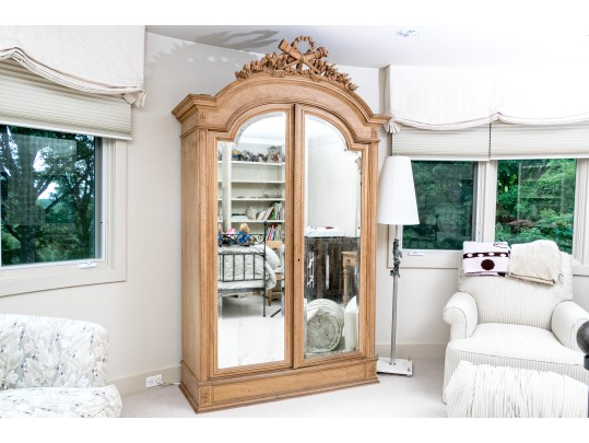 Antique French Louis XV Natural Walnut Armoire, Ca. 1890-1910