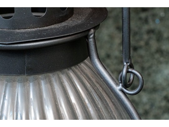 Vintage Aluminum And Glass Lantern