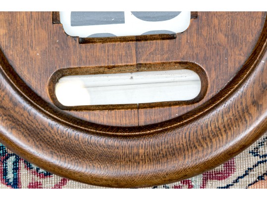 Antique English Art Deco Oak Perpetual Wall Calendar