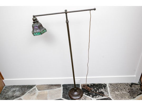 Antique Handel “Sunset Palm” American Arts & Crafts Leaded Glass Shade, Ca. 1900