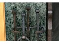 Vintage Iron Fire Place Screen And Tools Set