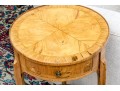 Antique French Louis XV/XVI Tulipwood And Marquetry Gueridon Table, Ca. 1880