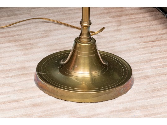 Vintage Brass & Mahogany Standing Lamp