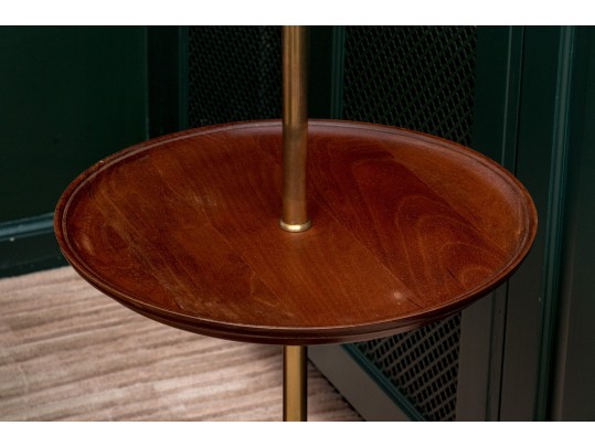 Vintage Brass & Mahogany Standing Lamp