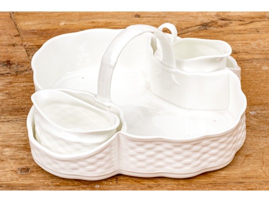 English Coalport Strawberries & Cream Basket