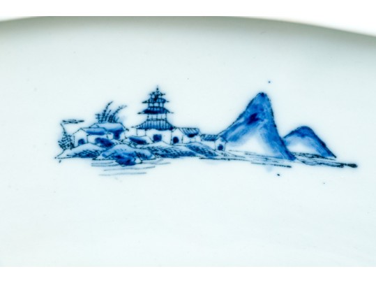 Antique Chinese Blue & White Foot Bath / Jardiniere