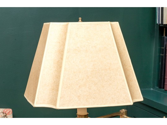 Vintage Brass & Mahogany Standing Lamp