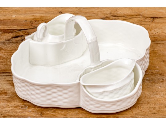 English Coalport Strawberries & Cream Basket