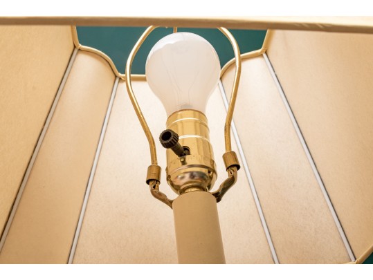 Vintage Brass & Mahogany Standing Lamp