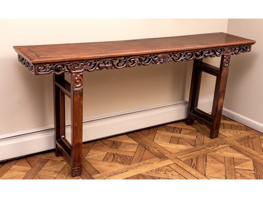 Beautiful Vintage Chinese Rosewood Carved Console