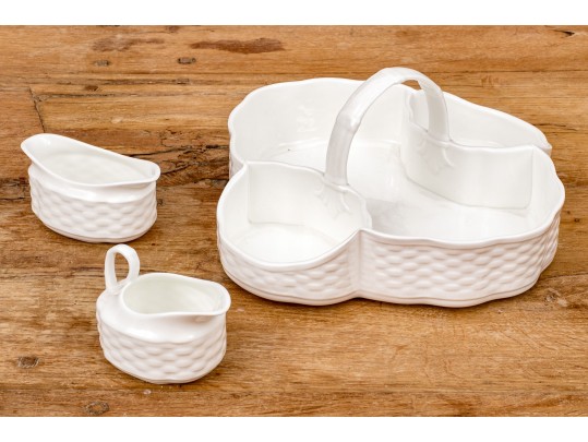 English Coalport Strawberries & Cream Basket