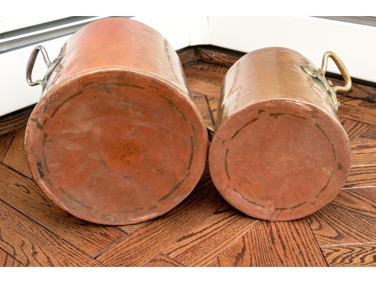 Two Vintage French Copper Pots