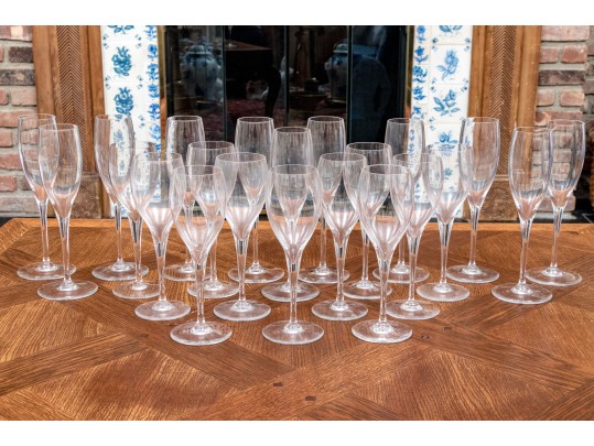 Collection Of 23 Baccarat Wine Glasses & Champagne Flutes 