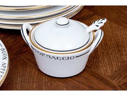 Italian Deruta Ceramic Pasta Set
