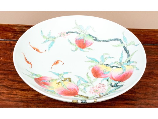 Chinese Famille Rose Porcelain Peach Bowl, 20th C. 