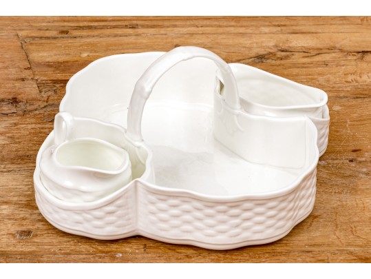 English Coalport Strawberries & Cream Basket