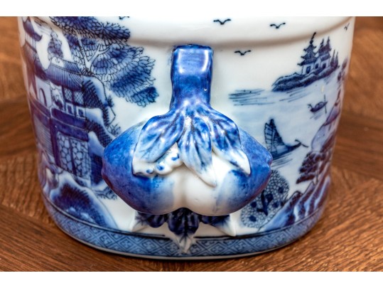Antique Chinese Blue & White Foot Bath / Jardiniere