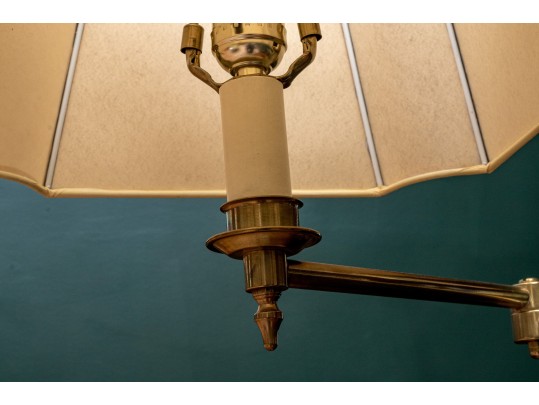 Vintage Brass & Mahogany Standing Lamp