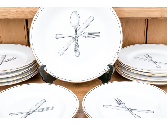 Italian Deruta Ceramic Pasta Set