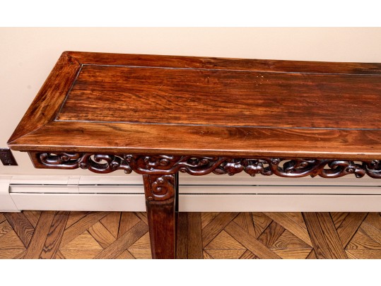 Beautiful Vintage Chinese Rosewood Carved Console