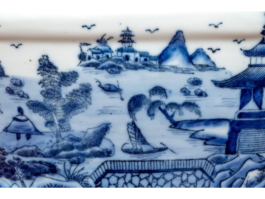 Antique Chinese Blue & White Foot Bath / Jardiniere