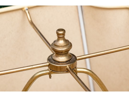 Vintage Brass & Mahogany Standing Lamp