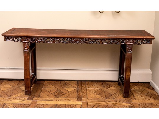 Beautiful Vintage Chinese Rosewood Carved Console
