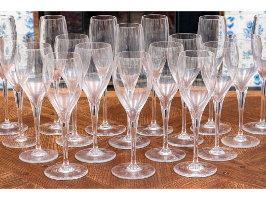Collection Of 23 Baccarat Wine Glasses & Champagne Flutes 