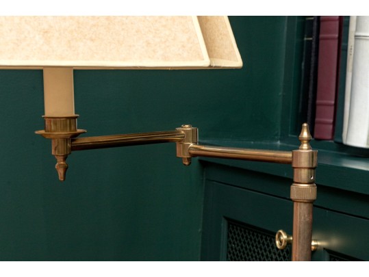 Vintage Brass & Mahogany Standing Lamp