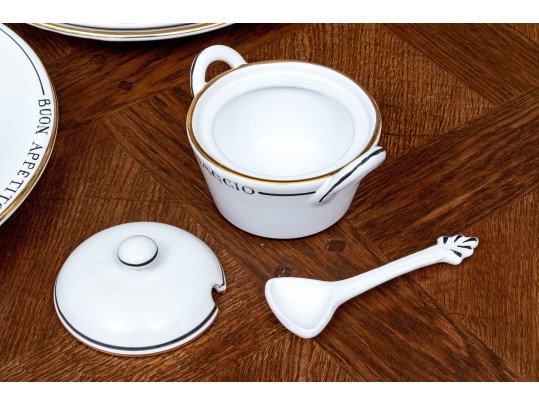 Italian Deruta Ceramic Pasta Set