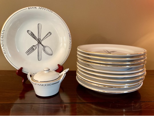 Italian Deruta Ceramic Pasta Set