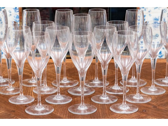 Collection Of 23 Baccarat Wine Glasses & Champagne Flutes 
