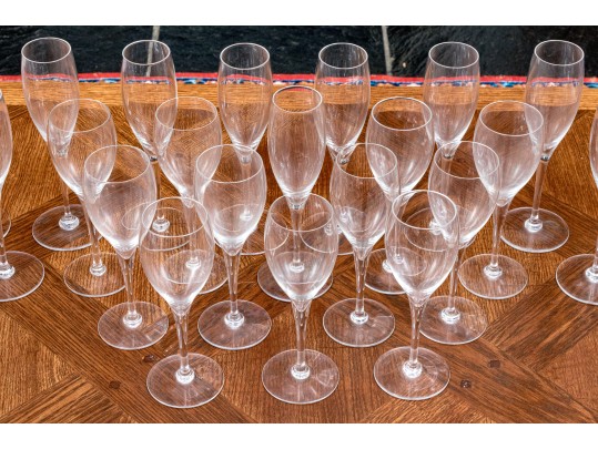 Collection Of 23 Baccarat Wine Glasses & Champagne Flutes 