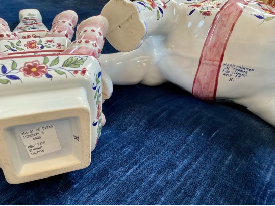 Pair Of Tiffany & Co. Hand-Painted French Porcelain Elephant Vessels