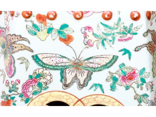 Chinese Famille Rose Porcelain Hexagonal Garden Stool