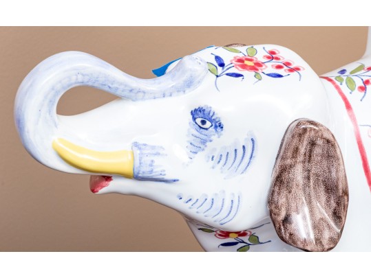 Pair Of Tiffany & Co. Hand-Painted French Porcelain Elephant Vessels