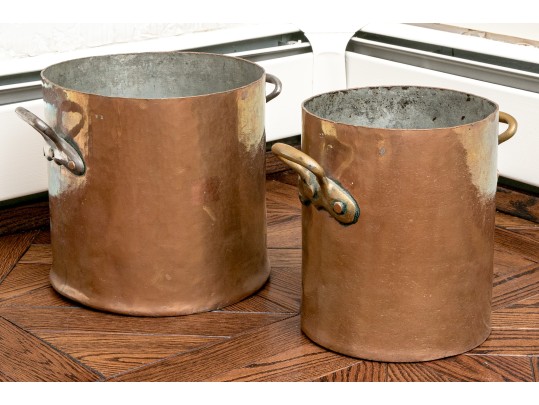 Two Vintage French Copper Pots