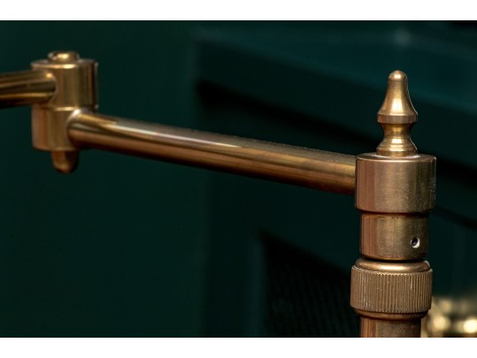 Vintage Brass & Mahogany Standing Lamp