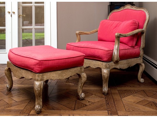 Louis XV Style Chair & Ottoman