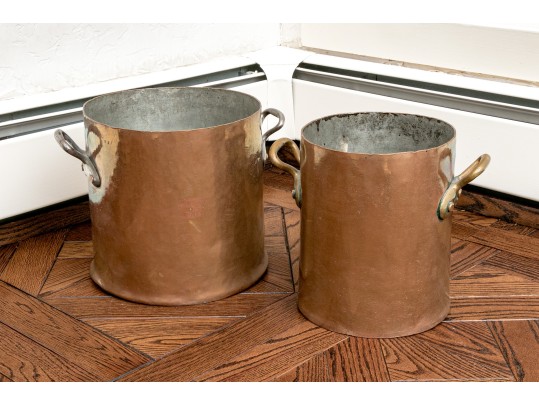 Two Vintage French Copper Pots