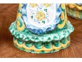 Four Italian Majolica Maid Figural Candleholders & Figurine