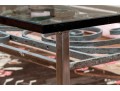 Large Glass & Iron Cocktail Table