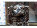 Pair Of Victorian Staffordshire Black Glazed Spaniels