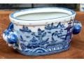 Antique Chinese Blue & White Foot Bath / Jardiniere